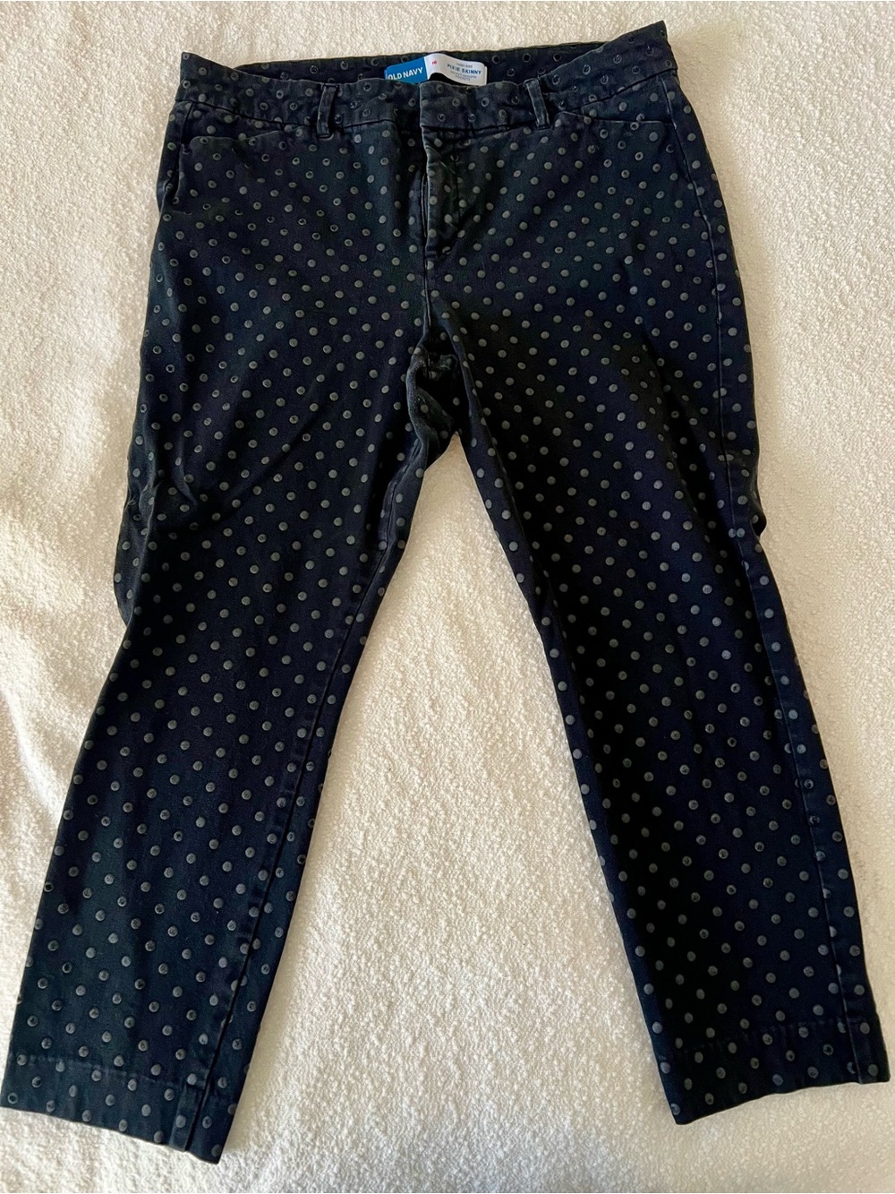 Old Navy Pixie Skinny High Rise Women's Black Polka Dot Pants